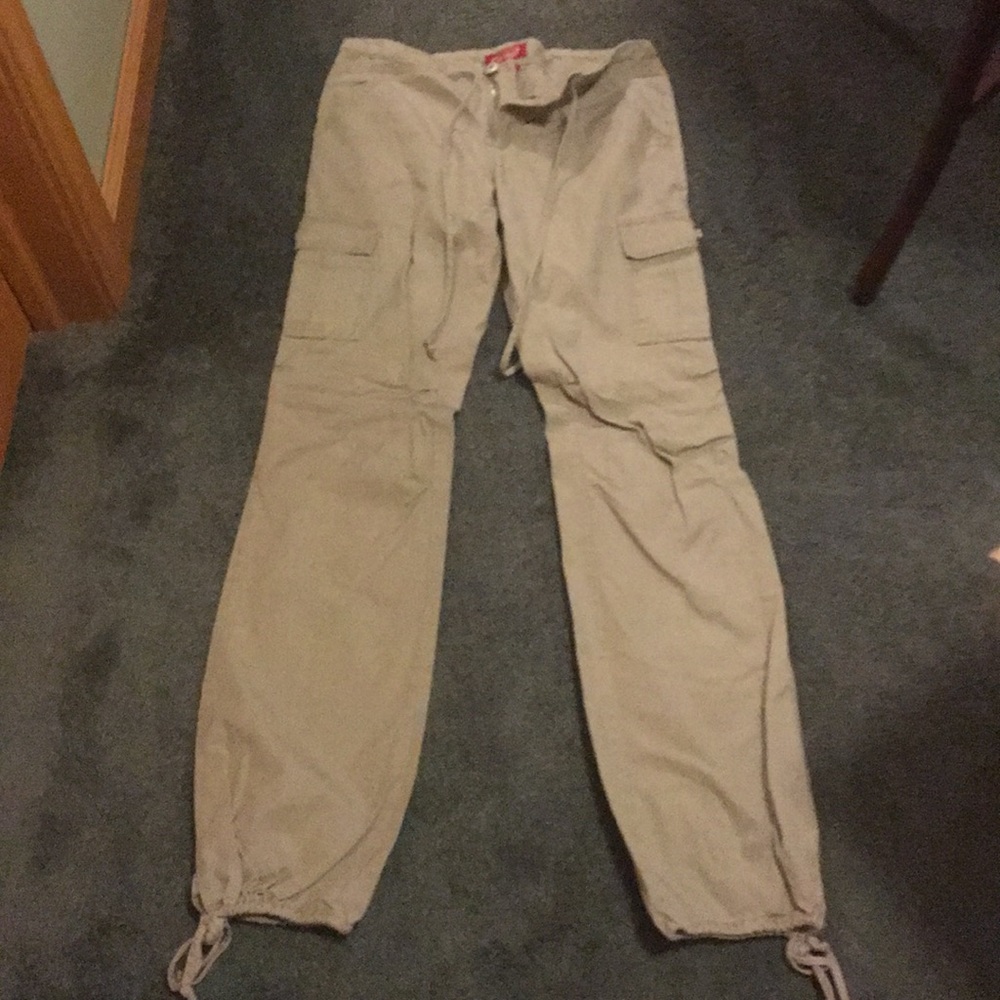 Straight leg khakis.